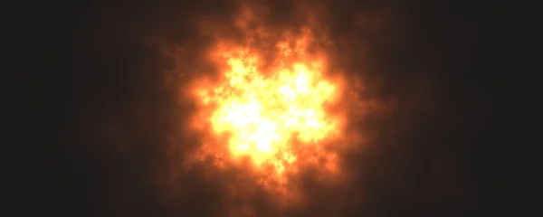 Efekt Wybuchu Ognia Czarnym Tle — Zdjęcie stockowe