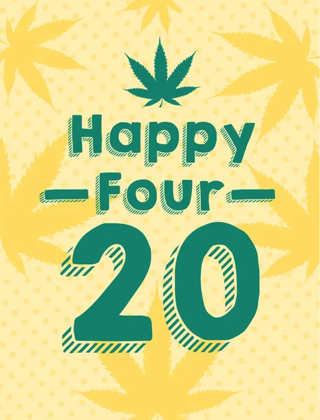 stock vector 4/20 Creative Concept with Marijuana or Cannabis Leaves. Composition and Numerals Logo Lettering. Turquoise Background. Hand Drawn Design. THC. CBD. weed day