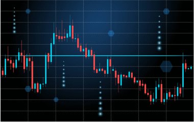 Gösterge paneli grfico de las estadsticas de divisas, negocios y anlisis finero, la tasa de beneficios y costes, ilustracin vectorial