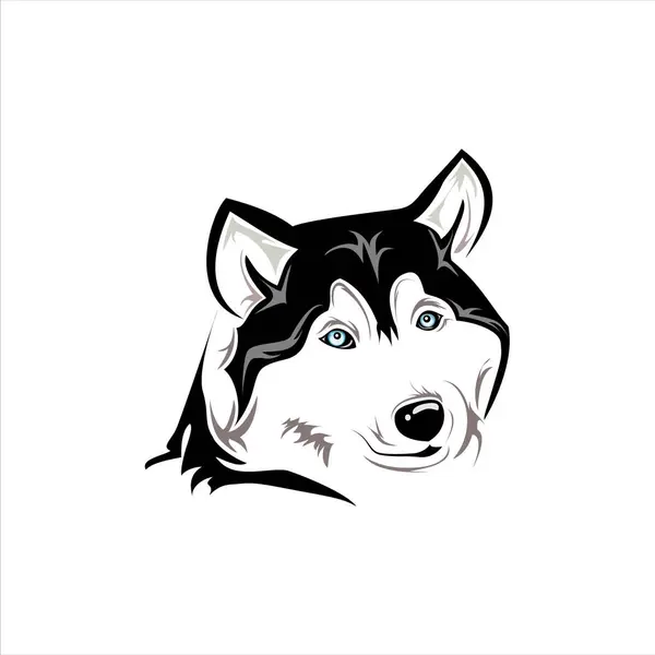 Vektorbild Eines Husky Hundes Logo Emblem — Stockvektor