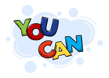 Parlak el, renkli harflerle kullanabileceğin motive edici bir ifade çizdi. Vektör düzenlenebilir çizim. Vektör illüstrasyonu