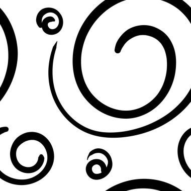 Siyah ve beyaz şekilli, soyut, pürüzsüz desenler, zikzaklar, çizgiler ve kurdeleler. Dekorasyon için basit bir el çizimi arka plan. Vektör illüstrasyonu