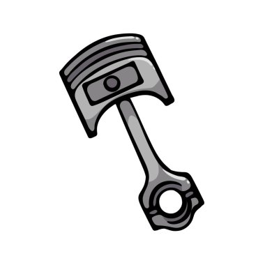 Araba bağlantı çubuğu. Otomobil parçaları. Araba servisi reklamları, yazdırma, simge, çıkartma için beyaz arkaplanda izole edilmiş renk vektörü çizimi