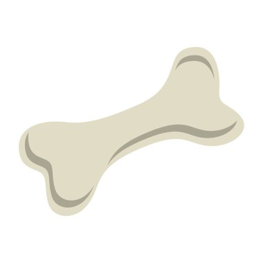 Köpek kemiği. Hayvan aksesuarları. Simge, yazdırma, çıkartma için beyaz arkaplanda izole edilmiş basit vektör illüstrasyonu. Vektör illüstrasyonu