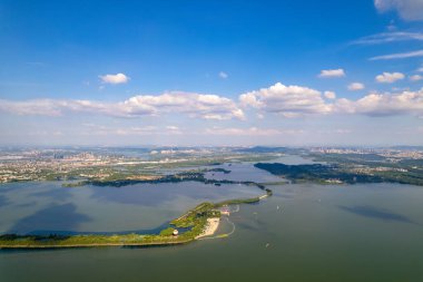 Wuhan Çin şehir manzarası su doğal manzara