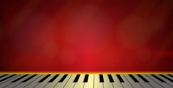 Клавіатурне Піаніно Червоному Тлі Бізнес Презентація Векторний Шаблон Використовується Прикраси — стоковий вектор