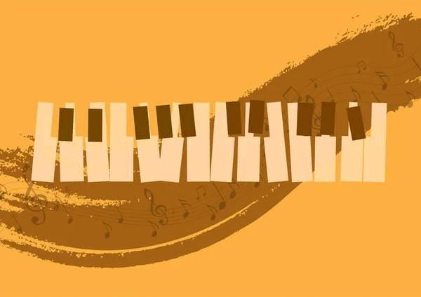 Kapak Tasarımı Piyano Sanatı Sunum Vektör Şablonu Dekorasyon Reklam Tasarımı — Stok Vektör