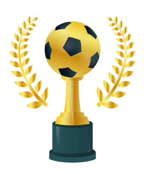 Złote Trofeum Futbolowe Prezentacja Biznesowa Wektor Szablon Wykorzystania Dekoracji Zasobów — Wektor stockowy