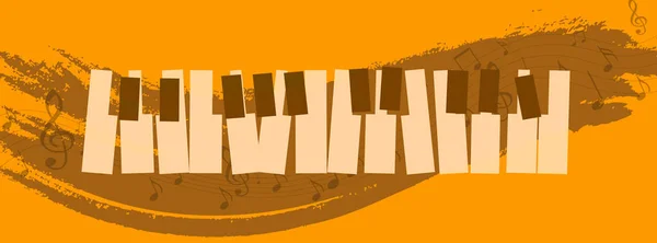 Piyano Tuşları Vektör Fırça Flaması Dekorasyon Reklam Tasarımı Web Sitesi — Stok Vektör