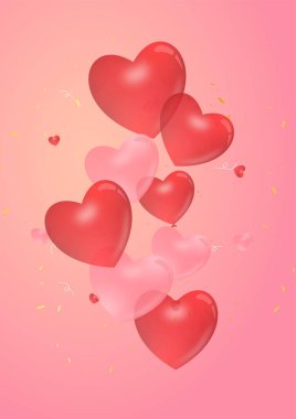 heart balloon gradient background valentine's day