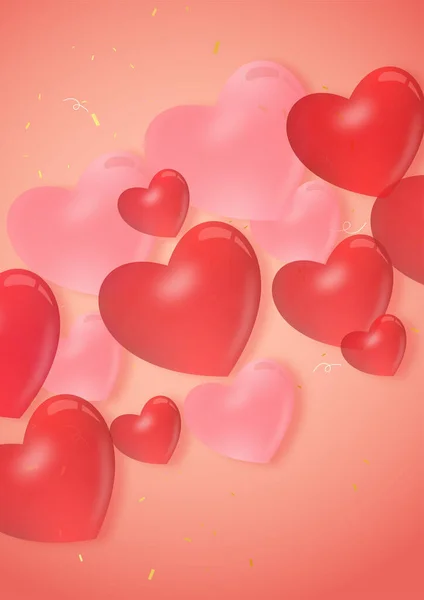 Heart Balloon Gradient Background Valentine Day — Stockvector