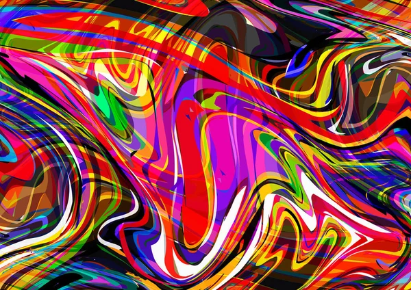 Trippy Psychodeliczny Kolorowe Abstrakcyjne Tło — Wektor stockowy