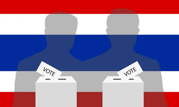 Tayland Seçim Oyu Yeni Hükümete — Stok Vektör