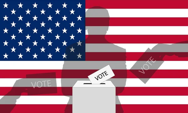 Ρίχνει Μια Ψηφοφορία Στις Εκλογές Των Ηνωμένων Πολιτειών — Διανυσματικό Αρχείο
