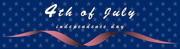 Banner Und Schriftzug Der Amerikanischen Flagge Juli Dem Unabhängigkeitstag — Stockvektor