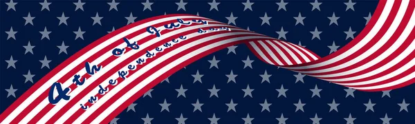 Banner Und Schriftzug Der Amerikanischen Flagge Juli Dem Unabhängigkeitstag — Stockvektor