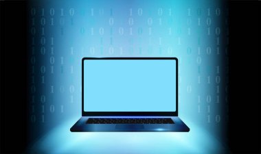 Bilgisayar teknolojisi ve 0 ve 1 numaralar.