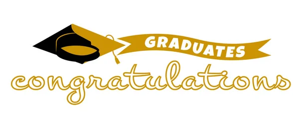 Graduates Cap Congratulations Used Making Illustrations Covers Posters Graduation Ceremonies — Stock Vector