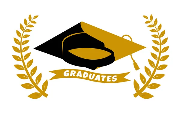 Absolventenmütze Verwendung Für Illustrationen Cover Poster Für Abschlussfeiern — Stockvektor