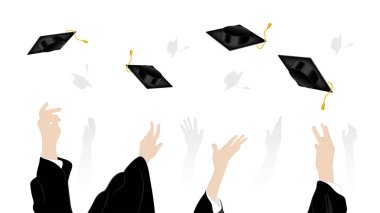 throw a graduation cap. Used for decoration, advertising design, websites or publications, banners, posters and brochures.