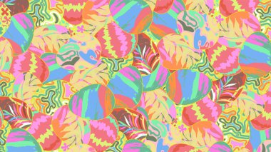 Üst üste binen kumaşlı Paskalya yumurtası deseni