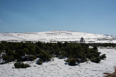 Snezhka Dağı 'ndan Karkonosze Dağları' nın Çek tarafına doğru nefes kesici bir manzara Karkonosze Ulusal Parkı 'nın doğal güzelliğini gözler önüne seriyor..