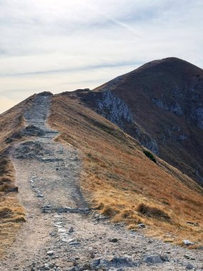 Polonya 'nın Tatra Dağları' nda 2005 metre yüksekliğindeki Kopa Kondracka nefes kesici dağlık manzaralar ve engebeli manzaralar sunuyor