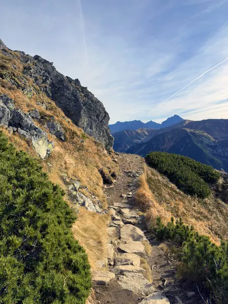Kopa Kondracka 'dan Slovak Tatras, Slovakya' ya doğru yapılan görüntüler geniş dağlık araziler ve uzak tepeler ortaya çıkarıyor