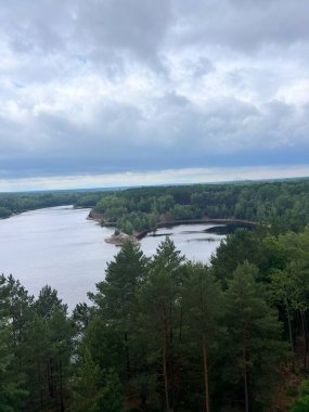 Gözlem kulesinden Afrika Gölü, Babina Geotrail, Leknica, Polonya