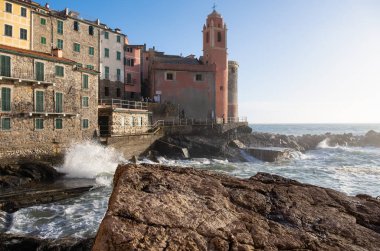 Lerici yakınlarındaki Tellaro antik ve küçük bir köy olan Liguria (Golfo dei Poeti) Liguria, İtalya, Avrupa