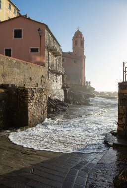 Lerici yakınlarındaki Tellaro antik ve küçük bir köy olan Liguria (Golfo dei Poeti) Liguria, İtalya, Avrupa