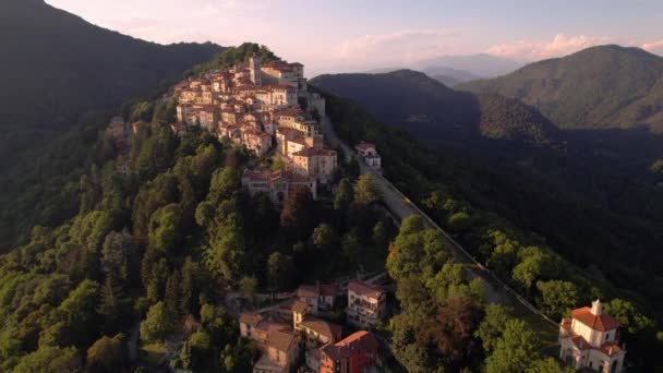 Images Aériennes Sacro Monte Varèse Cette Montagne Sacrée Est Site — Video