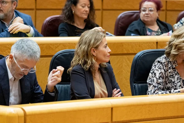 Stock image Raquel Sanchez Jimenez. Minister of Transport, Mobility and Urban Agenda. In the Senate of Spain. MADRID, SPAIN - OCTOBER 18, 2022.