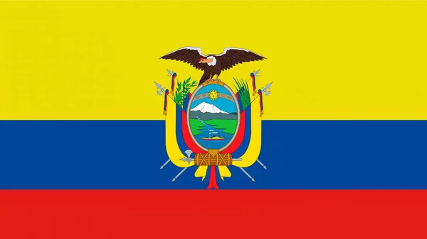Эквадор Флаг Эквадора Горизонтальный Дизайн Илюстрация Флага Эквадора Горизонтальный Дизайн — стоковое фото