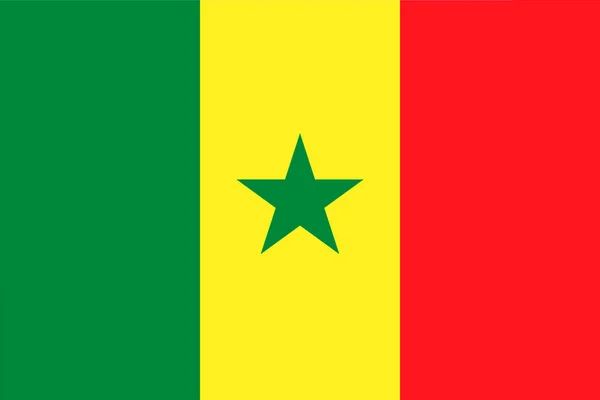 Сенегал Прапор Сенегалу Горизонтальний Дизайн Ллюстрація Прапора Сенегалу Горизонтальний Дизайн — стокове фото