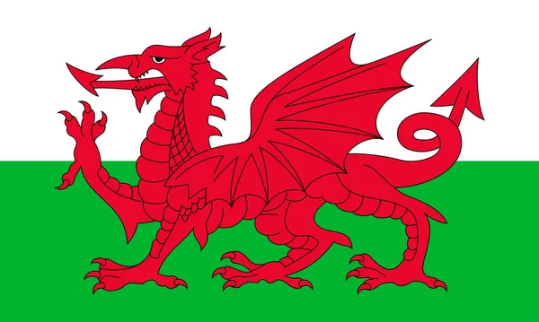 ウェールズだ ウェールズの国旗 水平デザイン ウェールズの国旗の掲揚 水平デザイン 抽象的なデザイン イラスト 地図だ カーディフ — ストック写真