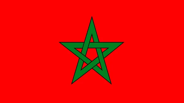 Марокко Прапор Марокко Горизонтальний Дизайн Lustration Flag Morocco Горизонтальний Дизайн — стокове фото