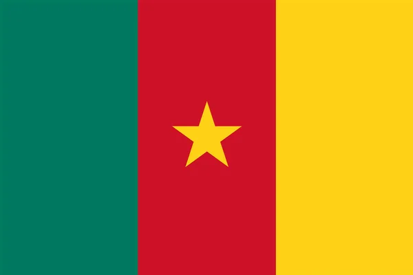 Камерун Прапор Камеруну Горизонтальний Дизайн Ллюстрація Прапора Камеруну Горизонтальний Дизайн — стокове фото