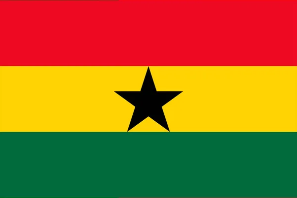 Ghana Bandiera Del Ghana Progettazione Orizzontale Llustrazione Della Bandiera Del — Foto Stock