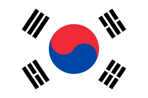 Νότια Κορέα Σημαία Της Νότιας Κορέας Οριζόντια Σχεδίαση Κάθαρση Της — Φωτογραφία Αρχείου