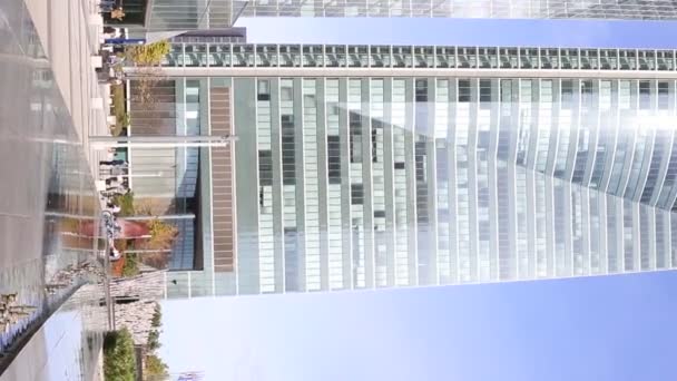 Скайксхопер Скляні Хмарочоси Фінансовій Частині Мадрида Іспанія Горизонтальне Відео Європа — стокове відео