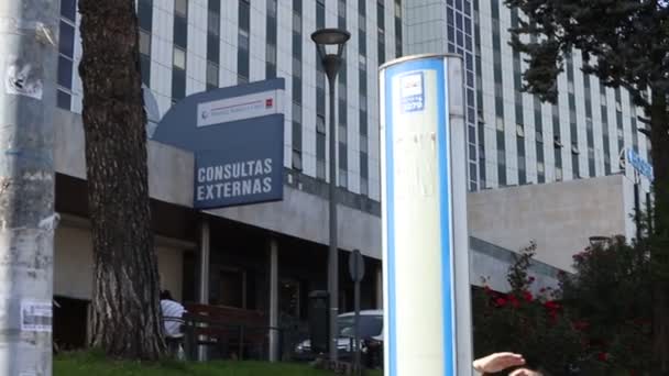 Лікарня Клініка Надзвичайні Кімнати Лікарями Медсестрами Місті Мадрид Іспанія Європа — стокове відео