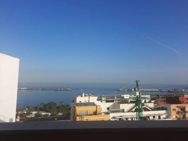 Ceuta Porto Ceuta Una Giornata Limpida Con Mare Sullo Sfondo — Foto Stock