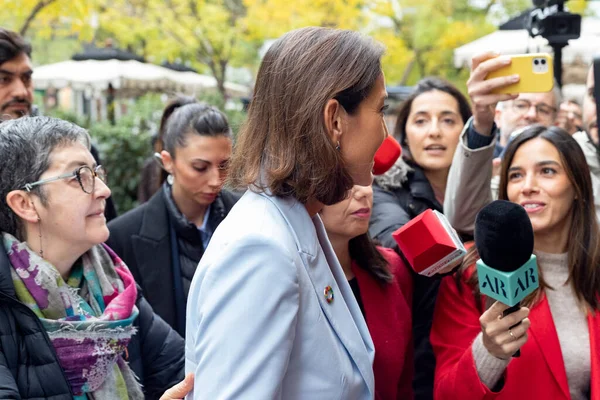 stock image Reyes Maroto. Minister of Industry, Commerce and Tourism of Spain and PSOE candidate for mayor of Madrid. Act in Madrid. Photography.