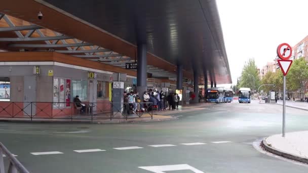 Interchange Timelapse Bus Interchange Metro Interchange Plaza Castilla Madrid Spain — Stock Video