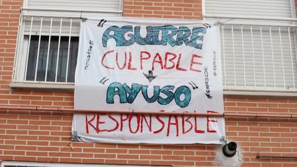 Banners Buildings Affected Line San Fernando Henares Metro Community Madrid — 비디오