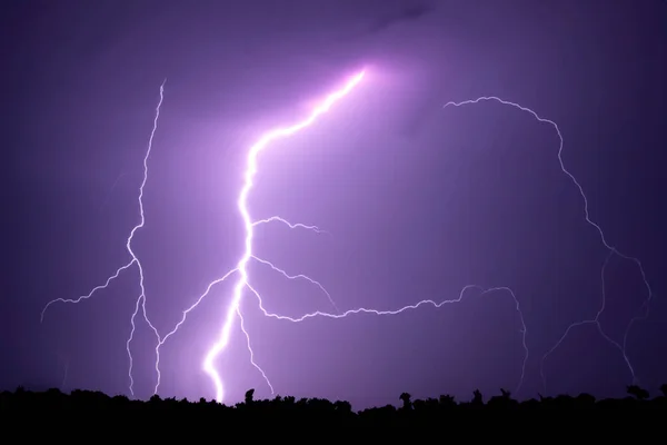 Kom Igen Blixten Elstorm Stark Elektrisk Storm Med Mängd Blixtar — Stockfoto
