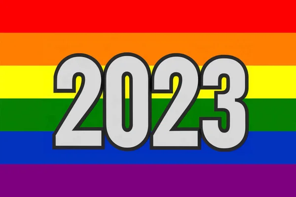 Stolz 2023 Zur Lgbt Flagge Oder Regenbogenfahne Gehört Die Flagge — Stockfoto