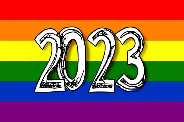 Pride 2023 Lgbt Trots Vlag Regenboog Trots Vlag Omvat Vlag — Stockfoto