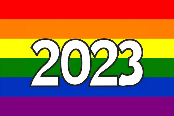 Pride 2023 Lgbt Pride Flag Rainbow Pride Flag Includes Flag — Stock Photo, Image